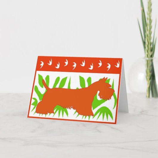 Scottish Terrier Christmas Feiertagskarte (Vorderseite)