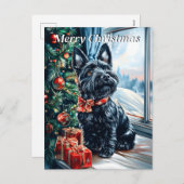 Scottish Terrier Christmas Feiertagspostkarte (Vorne/Hinten)