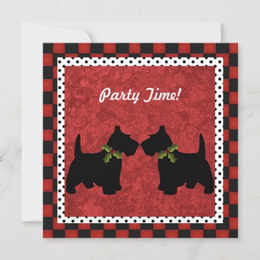 Scottish Terrier Christmas Fun Scottie Dog Custom Einladung (Vorderseite)