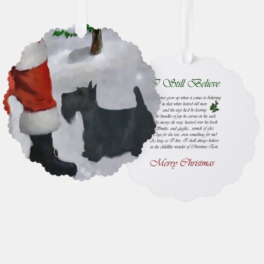 Scottish Terrier Christmas Geschenke Ornament Karte (Vorderseite/Rückseite)