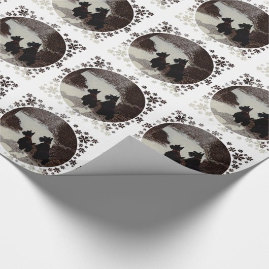 Scottish Terrier Christmas Geschenkpapier (Ecke)