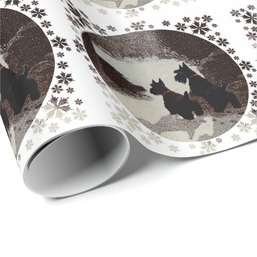 Scottish Terrier Christmas Geschenkpapier (Rolleneckpunkt)