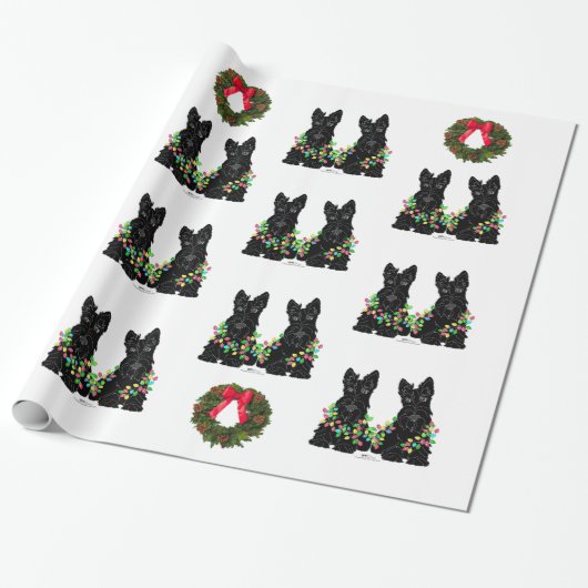 Scottish Terrier Christmas Geschenkpapier (Ungerollt)