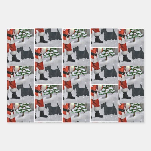 Scottish Terrier Christmas Geschenkpapier Set (Vorderseite 3)