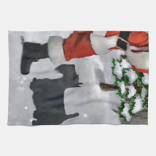 Scottish Terrier Christmas Geschirrtuch (Horizontal)