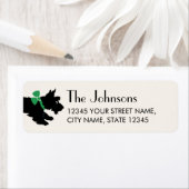 Scottish Terrier Christmas Green Rücksendeadresse (Insitu)