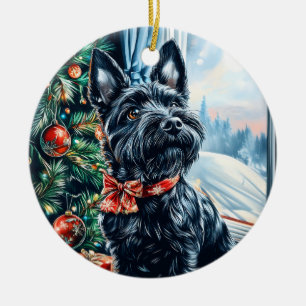 Scottish Terrier Christmas Keramik Ornament