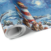 Scottish Terrier Christmas Lighthouse Holiday Geschenkpapier (Rolleneckpunkt)