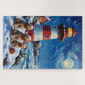 Scottish Terrier Christmas Lighthouse Holiday Puzzle (Horizontal)