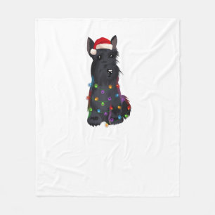 Scottish Terrier Christmas Lights Xmas Dog Lover R Fleecedecke