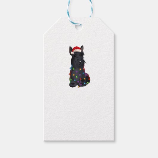 Scottish Terrier Christmas Lights Xmas Dog Lover R Geschenkanhänger (Vorderseite)