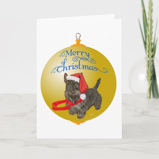 Scottish Terrier Christmas Ornament Feiertagskarte (Vorderseite)