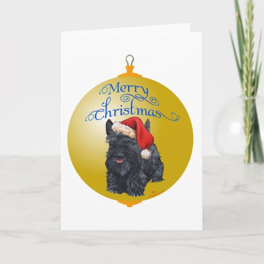 Scottish Terrier Christmas Ornament Feiertagskarte (Vorderseite)
