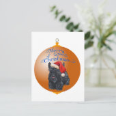 Scottish Terrier Christmas Ornament Feiertagspostkarte (Stehend Vorderseite)