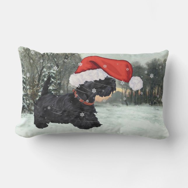 Scottish Terrier Christmas Pillow Lendenkissen (Vorderseite)