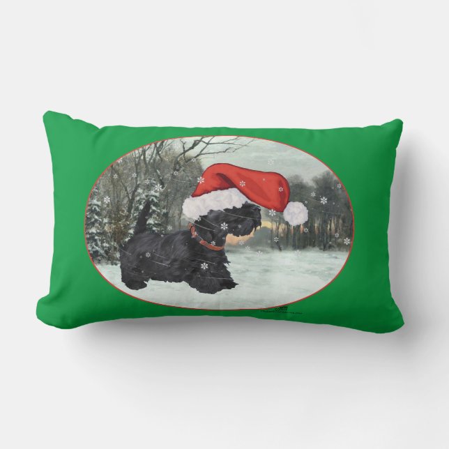 Scottish Terrier Christmas Pillow Lendenkissen (Vorderseite)