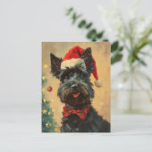 Scottish Terrier Christmas Postkarte (Stehend Vorderseite)