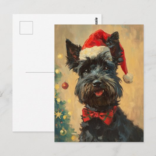 Scottish Terrier Christmas Postkarte (Vorne/Hinten)