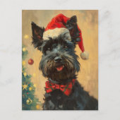 Scottish Terrier Christmas Postkarte (Vorderseite)