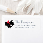 Scottish Terrier Christmas Red Bow White Return (Insitu)