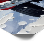 Scottish Terrier Christmas Red Truck Holiday Poster (Ecke)