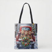 Scottish Terrier Christmas Red Truck Holiday Tasche (Vorderseite)