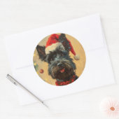 Scottish Terrier Christmas Runder Aufkleber (Umschlag)