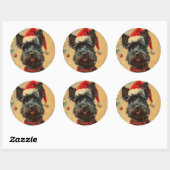 Scottish Terrier Christmas Runder Aufkleber (Blatt)