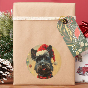 Scottish Terrier Christmas Runder Aufkleber