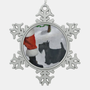 Scottish Terrier Christmas Schneeflocken Zinn-Ornament