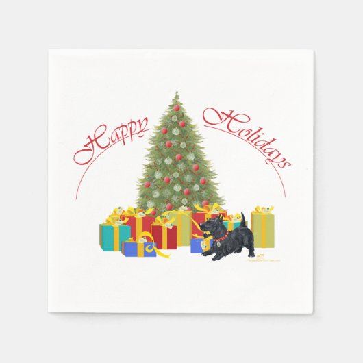 Scottish Terrier Christmas Serviette (Vorderseite)