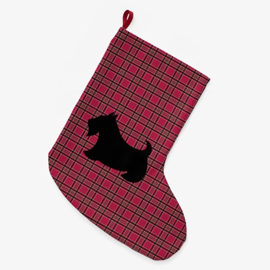Scottish Terrier Christmas Strumpf Großer Weihnachtsstrumpf (Vorderansicht (hängend))