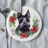 Scottish Terrier Christmas Wreath Festive Pup Button (Beispiel)