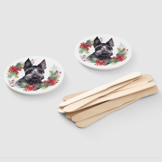 Scottish Terrier Christmas Wreath Festive Pup Fächer (Non-assembled)