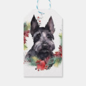 Scottish Terrier Christmas Wreath Festive Pup Geschenkanhänger (Rückseite)