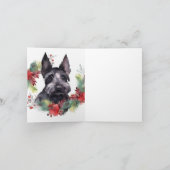 Scottish Terrier Christmas Wreath Festive Pup Karte (Innenseite)