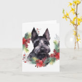 Scottish Terrier Christmas Wreath Festive Pup Karte (Gelbe Blume)