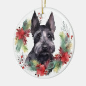 Scottish Terrier Christmas Wreath Festive Pup Keramik Ornament (Links)