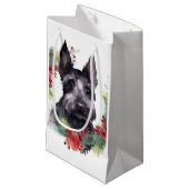 Scottish Terrier Christmas Wreath Festive Pup Kleine Geschenktüte (Vorderseite Schrägansicht)
