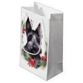 Scottish Terrier Christmas Wreath Festive Pup Kleine Geschenktüte (Rückseite Schrägansicht)