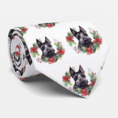 Scottish Terrier Christmas Wreath Festive Pup Krawatte (Gerollt)