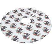 Scottish Terrier Christmas Wreath Festive Pup Polyester Weihnachtsbaumdecke (Schrägansicht)