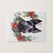 Scottish Terrier Christmas Wreath Festive Pup Puzzle (Horizontal)