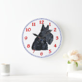 Scottish Terrier Clock Große Wanduhr (Zuhause)