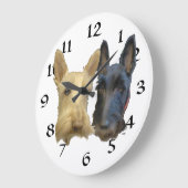 Scottish Terrier Clock Große Wanduhr (Winkel)