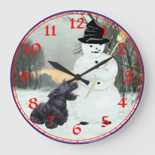 Scottish Terrier Clock Große Wanduhr