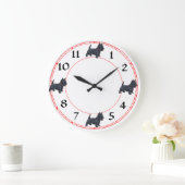 Scottish Terrier Clock Große Wanduhr (Zuhause)
