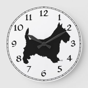 Scottish Terrier Clock Große Wanduhr