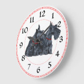 Scottish Terrier Clock Große Wanduhr (Winkel)