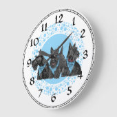 Scottish Terrier Clock Große Wanduhr (Winkel)